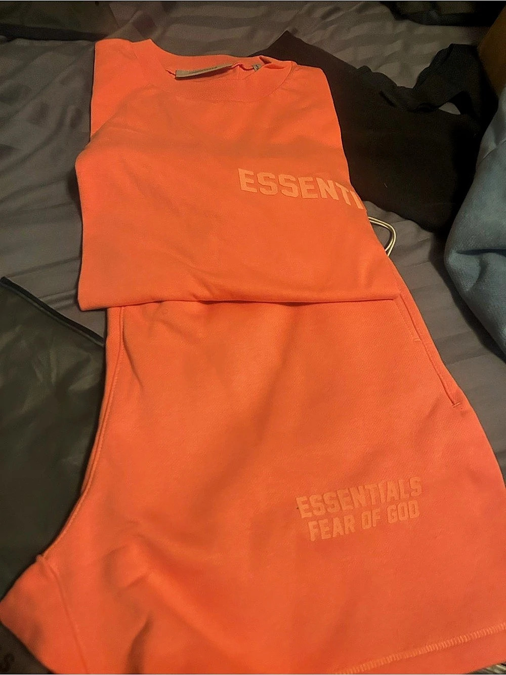 ESSENTIALS Fear of God Essentials Coral Tee and shorts
